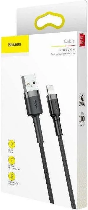 BASEUS Cafule καλώδιο φόρτισης, USB ΣΕ Lightning, 2M, 1.5A, μαύρο — εικόνα 2