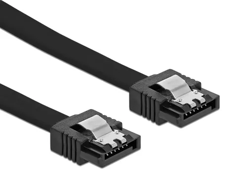 POWERTECH καλώδιο SATA III CAB-W050, 6 Gb/s, 0.50m, μαύρο