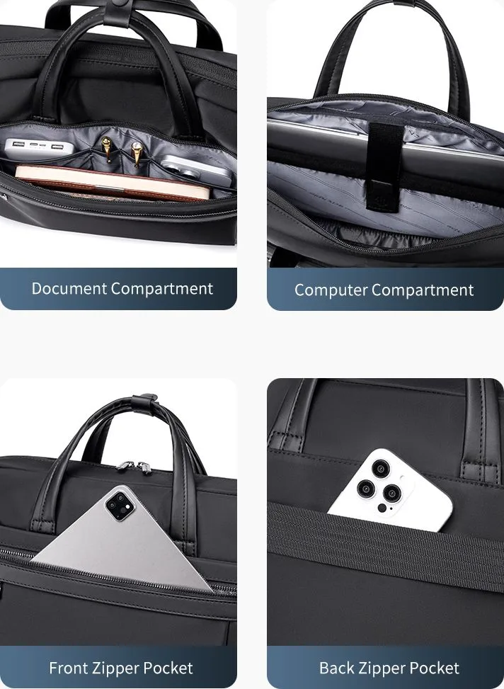 ARCTIC HUNTER τσάντα ώμου GWB00849 με θήκη laptop 15.6", 14L, μαύρη — εικόνα 4