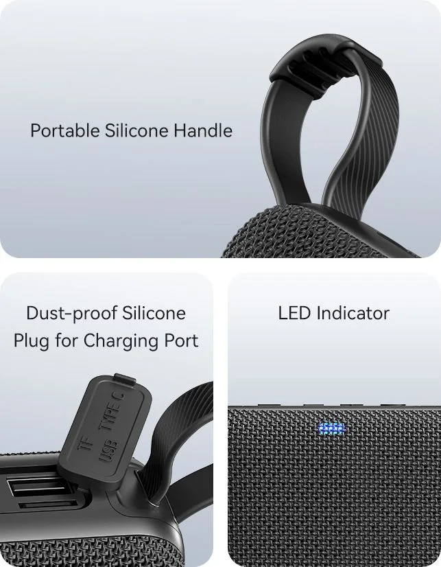 USAMS φορητό ηχείο YX015, 5W, Bluetooth, 1200mAh, μαύρο — εικόνα 7