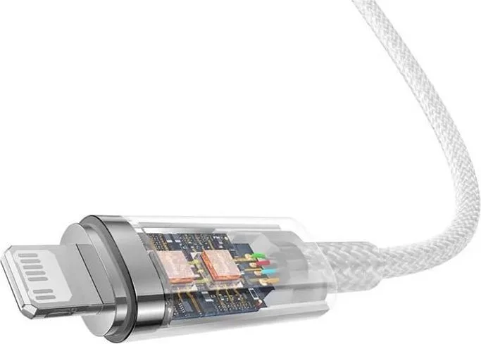 BASEUS Crystal, καλώδιο ΓΡΗΓΟΡΗΣ φόρτισης,Type-C ΣΕ Lightning, 20W, 2m, λευκό — εικόνα 2