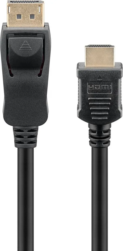 Καλώδιο DisplayPort σε HDMI GOOBAY 80521, σύγκριση θυρών DisplayPort και HDMI με λεπτομέρειες συνδέσμων.