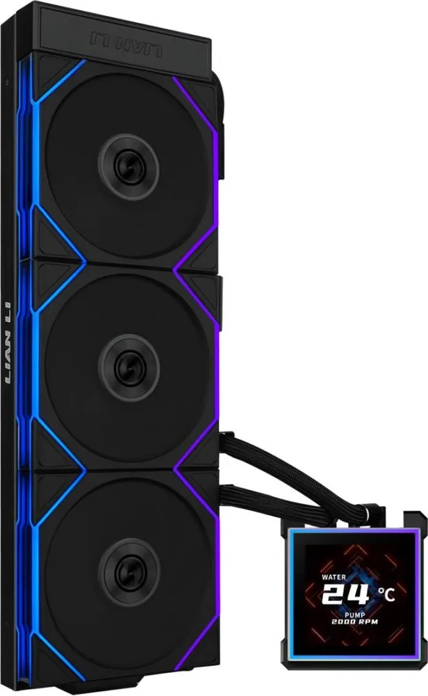 LIAN LI Hydroshift II LCD-S 360TL Black - RGB AIO CPU Cooler - 3.4" Screen - 1851/1700, AM5/AM4 — εικόνα 2