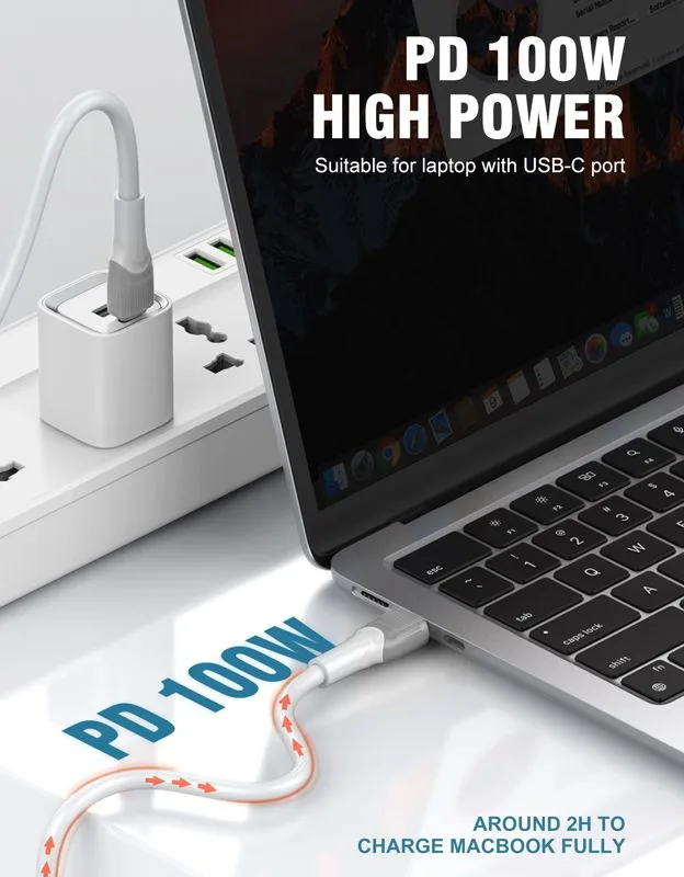 LDNIO καλώδιο USB-C σε USB-C LC601C, 100W PD, 1m, γκρι — εικόνα 2
