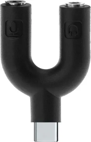 POWERTECH αντάπτορας USB-C σε 2x 3.5mm CAB-J052, μαύρος