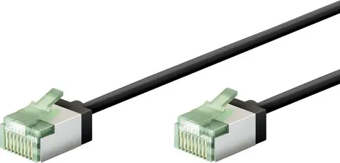 GOOBAY καλώδιο δικτύου 74351, CAT 8.1 U/FTP, ultra slim, copper, 40Gbps, 0.25m, μαύρο