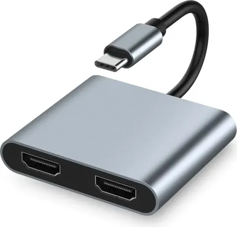 POWERTECH docking station PTH-113, 4 θυρών, USB-C, 4K, 100W, γκρι