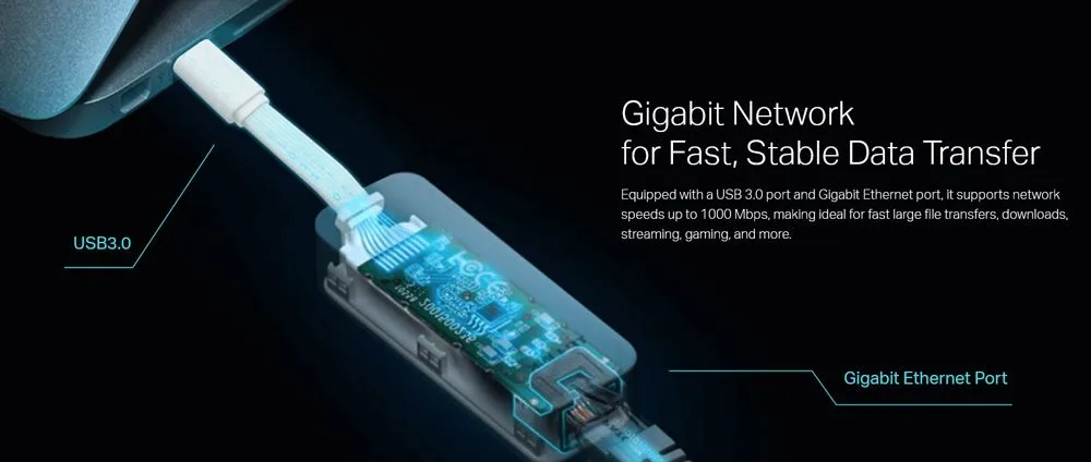 TP-LINK αντάπτορας δικτύου UE300C, USB-C, 1000Mbps Ethernet, Ver. 2.0 — εικόνα 5