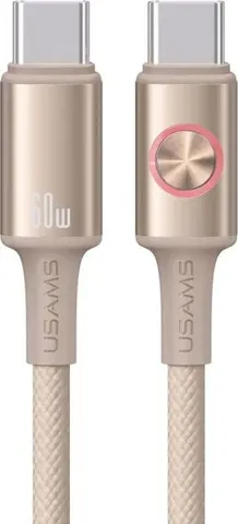USAMS καλώδιο USB-C SJ752, 60W, 480Mbps, 1.2m, μπεζ
