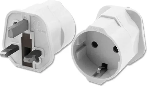 POWERTECH αντάπτορας ρεύματος PT-991, UK σε German type, 13A, λευκός