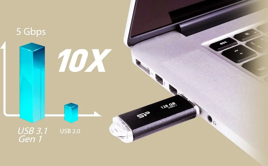 SILICON POWER USB Flash Drive Blaze B02, 32GB, USB 3.2, μαύρο — εικόνα 2