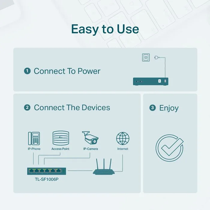 TP-LINK desktop switch TL-SF1006P, 6-Port 10/100Mbps, 4x PoE+, Ver. 1.0 — εικόνα 4