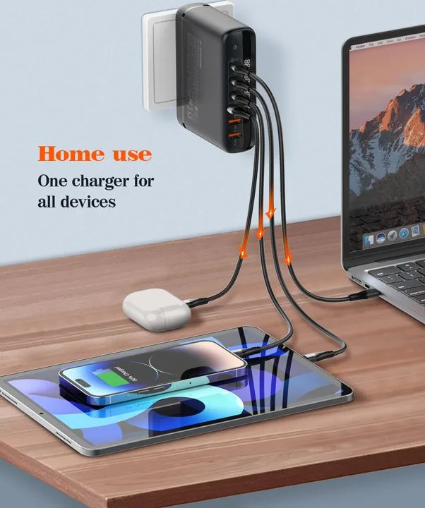 LDNIO σταθμός φόρτισης A6140C, 3x USB-C/3x USB, 140W, PD/QC, GaN, μαύρος — εικόνα 5