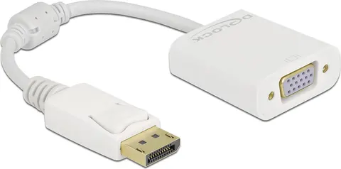 DELOCK αντάπτορας DisplayPort σε VGA 61007, Full HD, passive, λευκός