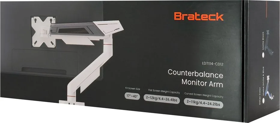 BRATECK βάση γραφείου οθόνης LDT114-C012, 17-40", έως 12kg — εικόνα 5