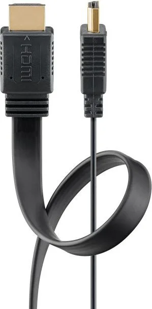 GOOBAY καλώδιο HDMI 2.0 61279, Ethernet flat, 4K/60Hz 18 Gbps, 2m, μαύρο — εικόνα 3