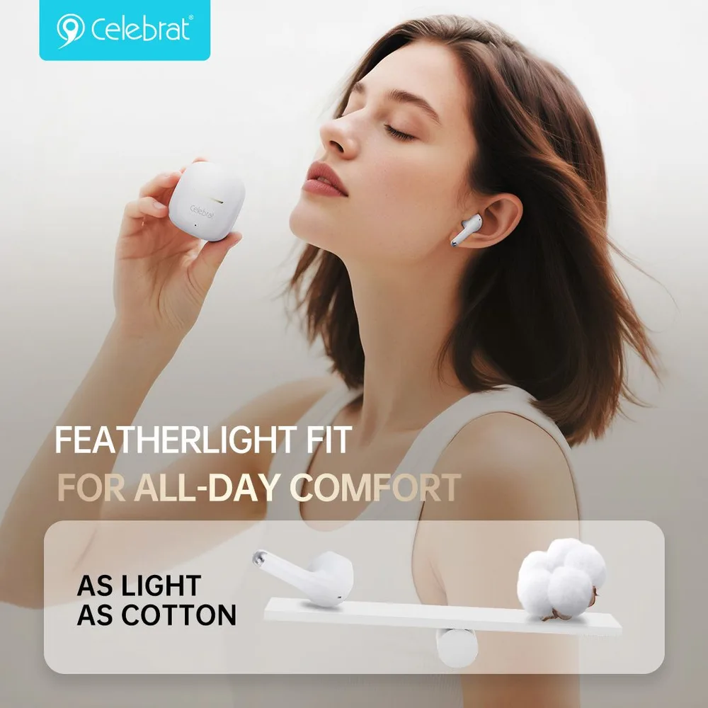 CELEBRAT earphones με θήκη φόρτισης W79, True Wireless, 13mm, 30/300mAh, λευκά — εικόνα 2