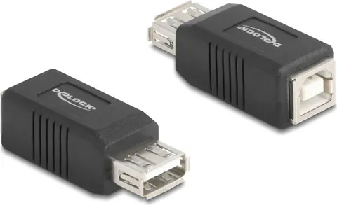 DELOCK αντάπτορας USB σε USB Type B 67203, 480Mbps, μαύρος