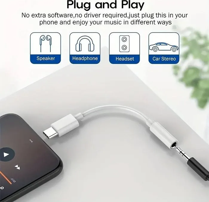 POWERTECH αντάπτορας USB-C σε 3.5mm CAB-UC088, λευκός — εικόνα 2
