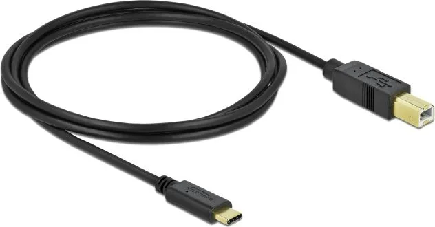 DELOCK καλώδιο USB-C σε USB Type B 83330, 2m, μαύρο — εικόνα 2