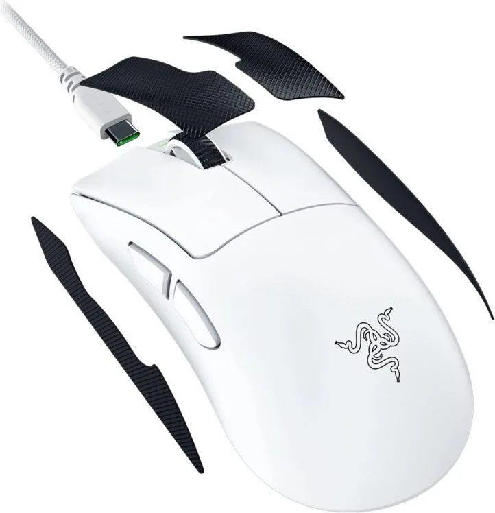 Razer DEATHADDER V4 PRO WHITE - 57g Wireless Gaming Mouse - Ergonomic - 120 Hours Battery - 45K DPI — εικόνα 3