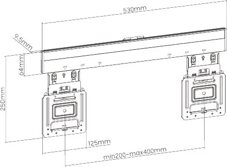 BRATECK επιτοίχια βάση τηλεόρασης LED-1944, 32-65", έως 75kg, ultra slim, fixed — εικόνα 5