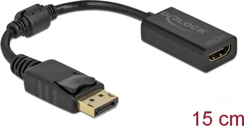 DELOCK αντάπτορας DisplayPort σε HDMI 61011, 1080p/60Hz, Passive, μαύρος