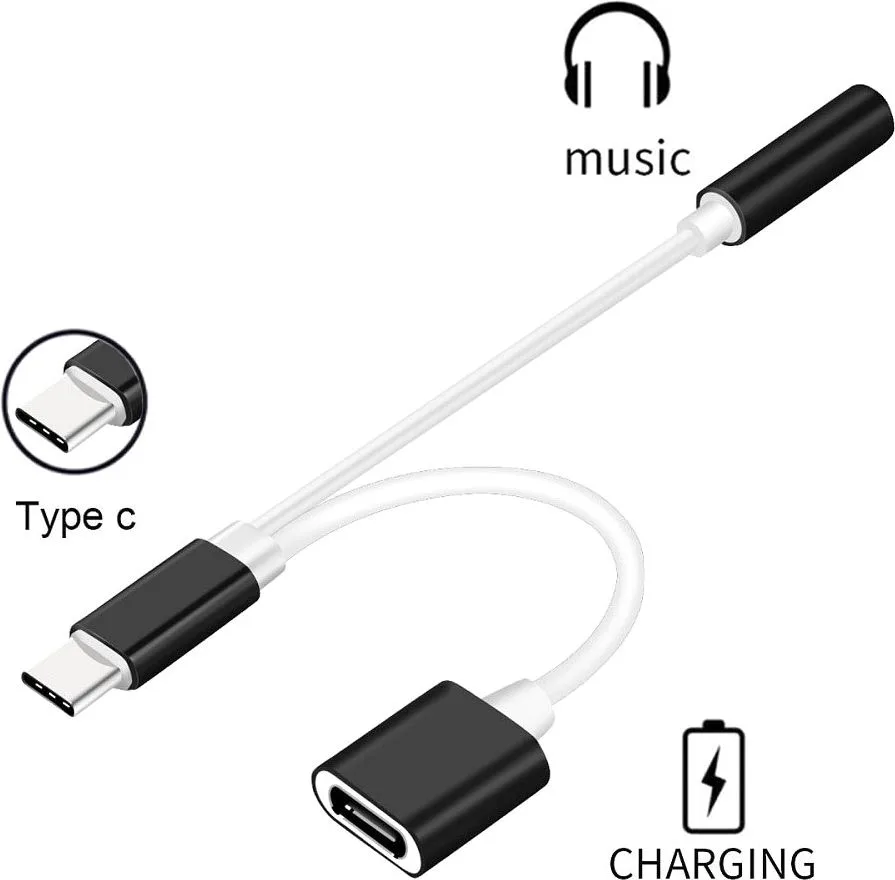 POWERTECH αντάπτορας USB-C σε USB-C & 3.5mm θηλυκό CAB-UC030, λευκός — εικόνα 2
