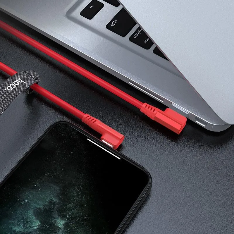 HOCO U83 Puissant Silicone Charging Cable FOR Lightning, κόκκινο — εικόνα 3