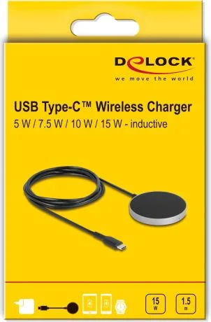 DELOCK ασύρματος φορτιστής 66467, 15W, μαγνητικός, μαύρος — εικόνα 4