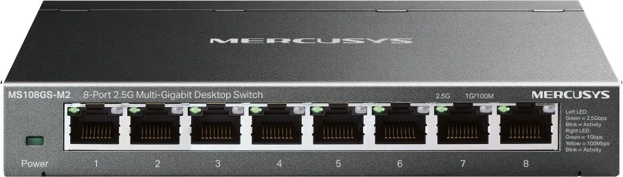 MERCUSYS desktop switch MS108GS-M2, 8x 2.5Gbps θύρες, UN/1.0 — εικόνα 2