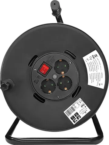 POWERTECH μπαλαντέζα με βάση PT-917, 3x schuko, 16A, 50m, μαύρη