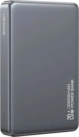 USAMS power bank CD242, magnetic wireless, USB-C έξοδος, 10000mAh, 20W, γκρι