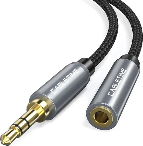 CABLETIME προέκταση καλωδίου ήχου 3.5mm CT-P11F, AUX, 1.8m, μαύρο