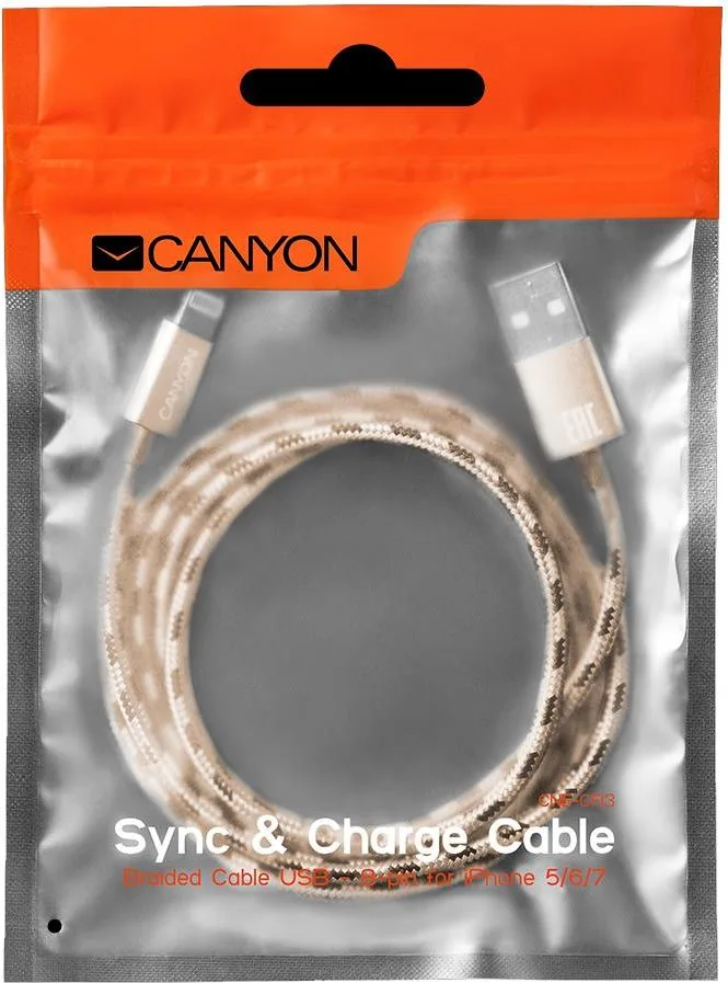 CANYON CFI3 καλώδιο φόρτισης Lightning, χρυσό — εικόνα 2
