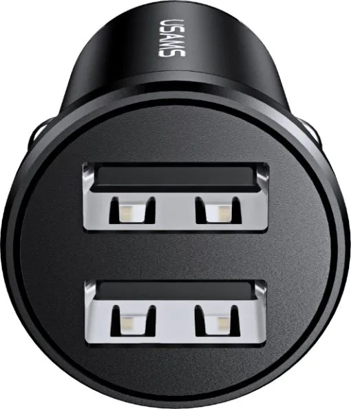 USAMS φορτιστής αυτοκινήτου C20, 2x USB, 2.4A, μαύρος — εικόνα 2