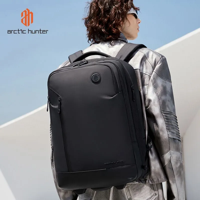 ARCTIC HUNTER τσάντα ταξιδίου LG00861 με θήκη laptop 15.6", τροχήλατη, 42L/54L, μαύρη — εικόνα 6