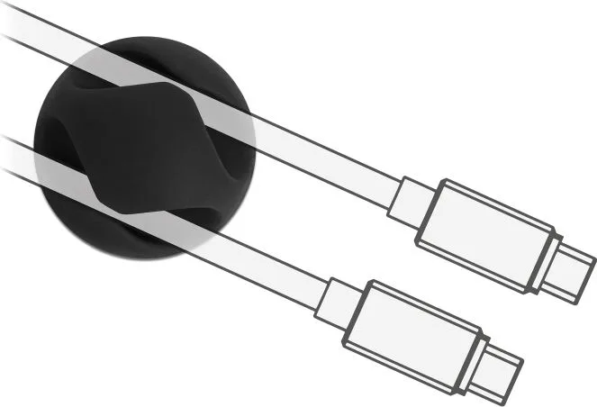 POWERTECH οργανωτές καλωδίων TIES-073, 2 θέσεις, Φ7mm, μαύρο, 10τμχ — εικόνα 2