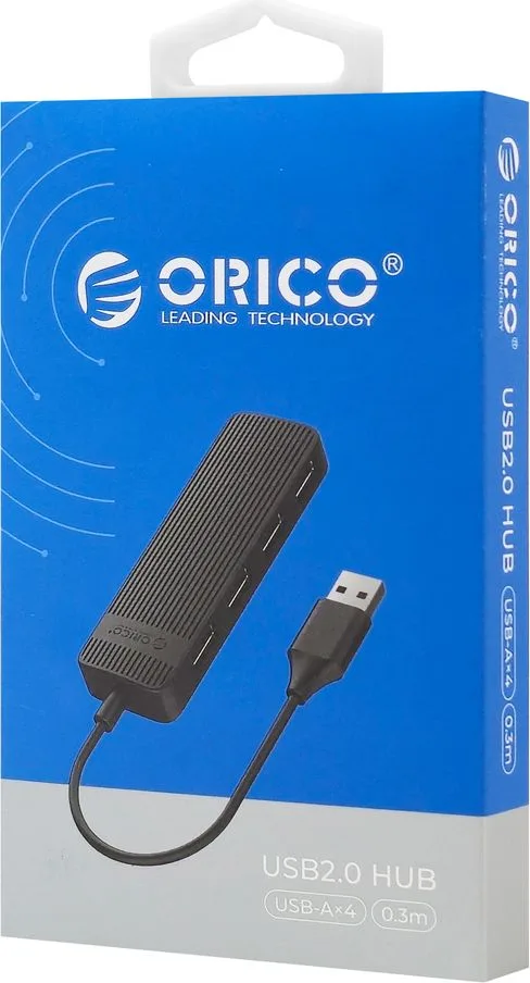 ORICO USB hub FL02, 4x θυρών, USB 2.0, 480Mbps, USB σύνδεση, μαύρο — εικόνα 3