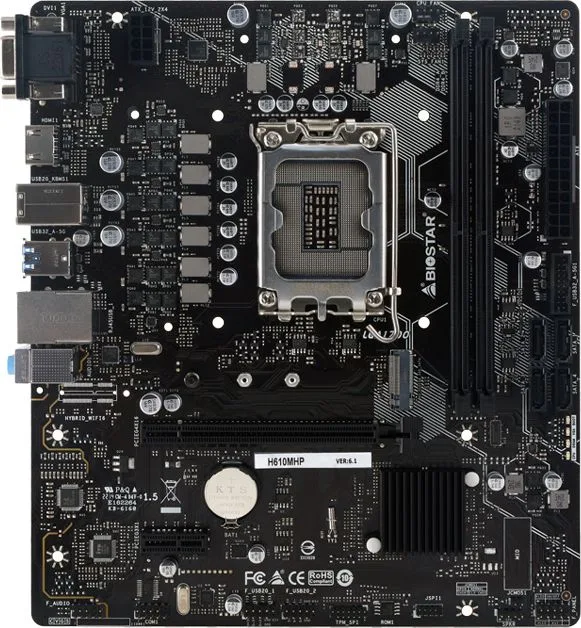 BIOSTAR μητρική H610MHP, 2x DDR4, s1700, USB 3.2, uATX, GbE, Ver. 6.1 — εικόνα 3