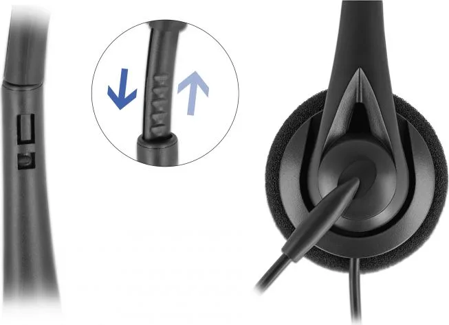 DELOCK headphones με μικρόφωνο 27177, mono, USB, volume control, μαύρα — εικόνα 2