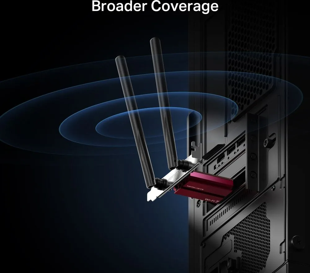 MERCUSYS κάρτα δικτύου WiFi 7 & Bluetooth MA37BE, 6500Mbps BE6500, PCIe, V1.0 — εικόνα 6