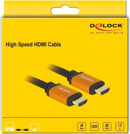DELOCK καλώδιο HDMI 85728, 8K/60Hz, 48 Gbps, eARC, HDR, 1.5m, μαύρο — εικόνα 5