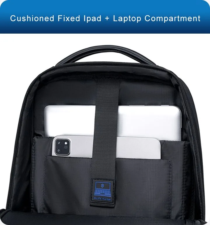 ARCTIC HUNTER τσάντα πλάτης B00681 με θήκη laptop 15.6", 11L, μαύρη — εικόνα 6
