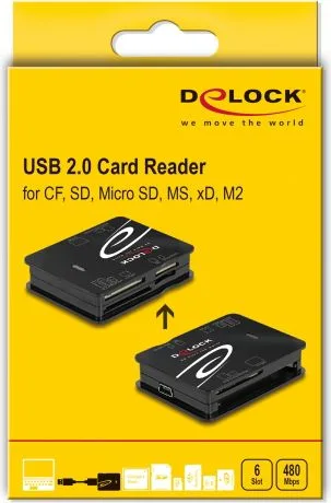 DELOCK card reader 91007 για Micro SD/SD/CF/MS/xD/M2, μαύρο — εικόνα 4