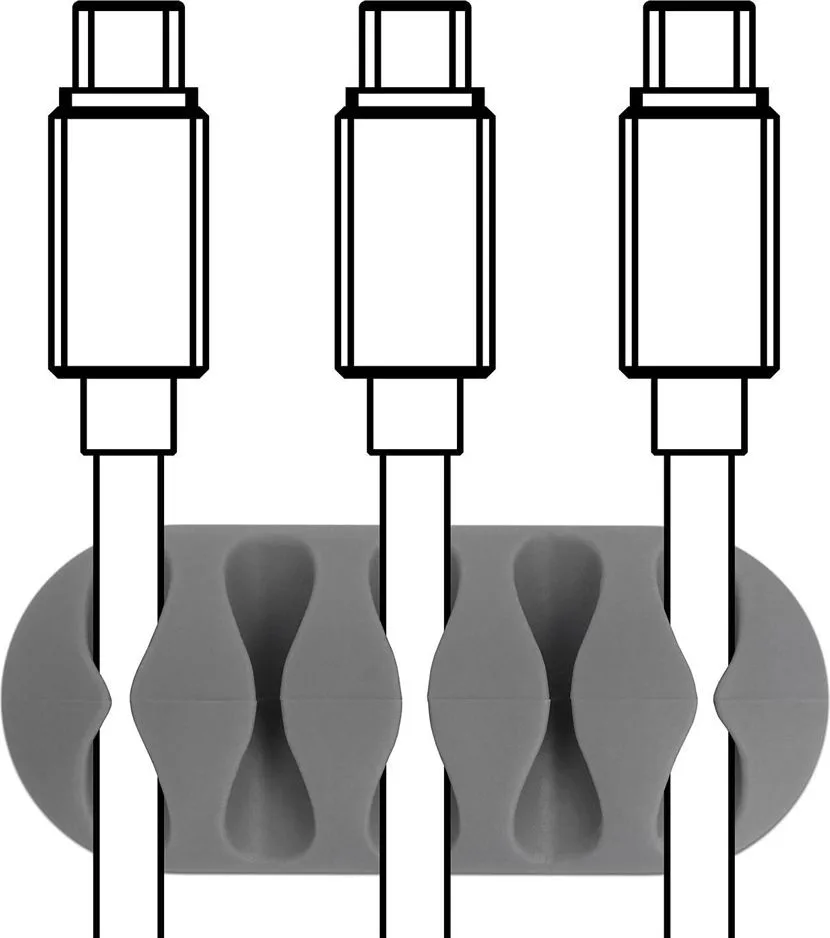 POWERTECH Οργανωτής καλωδίων σιλικόνης TIES-011, 5 καλωδίων, 6τμχ — εικόνα 2