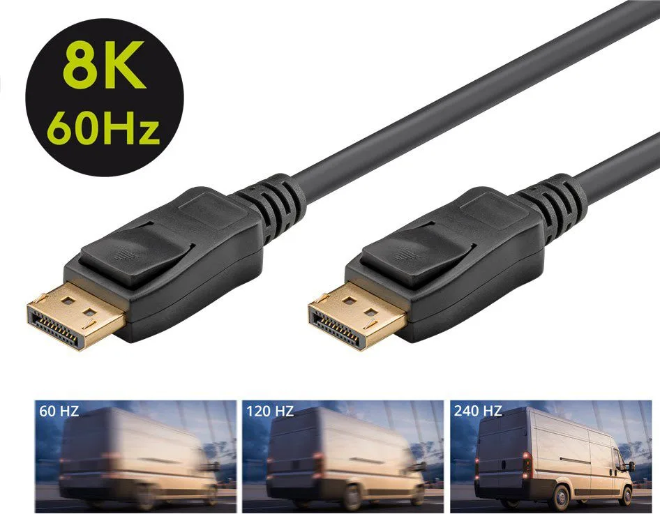 GOOBAY καλώδιο DisplayPort 61698, 8K/60Hz, 32.4 Gbps, 3m, μαύρο — εικόνα 2