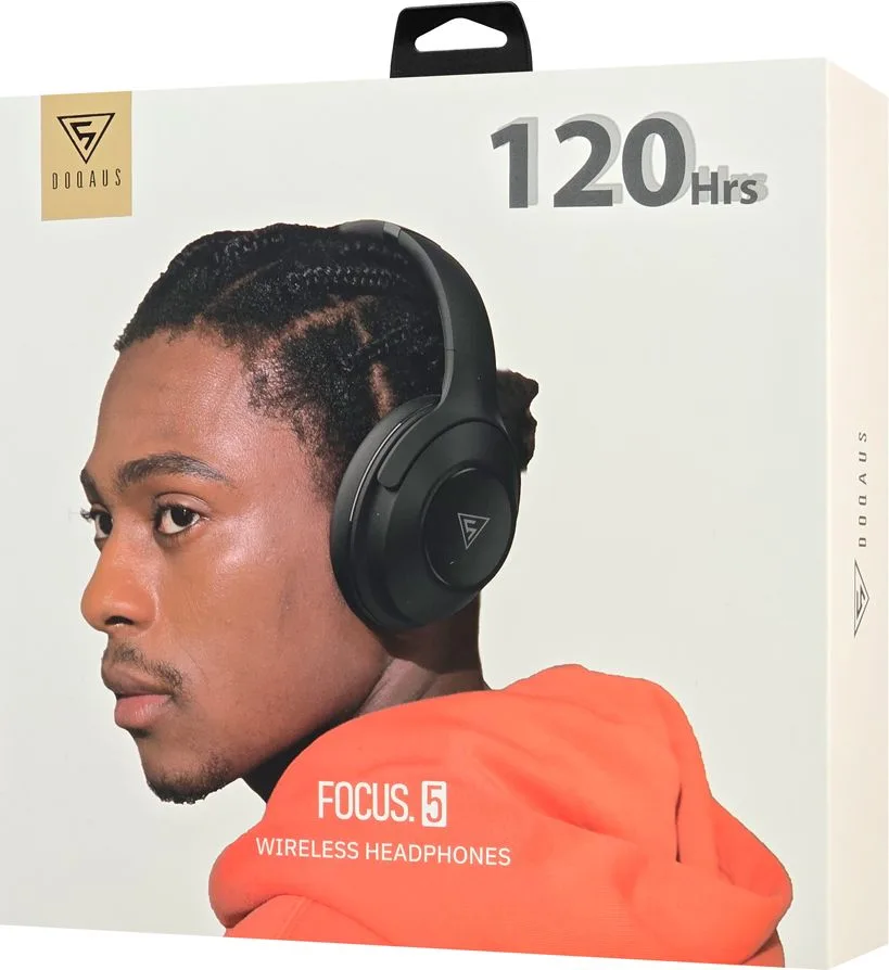 DOQAUS headphones FOCUS 5, ασύρματα & ενσύρματα, Φ40mm, 1000mAh, μαύρα — εικόνα 8