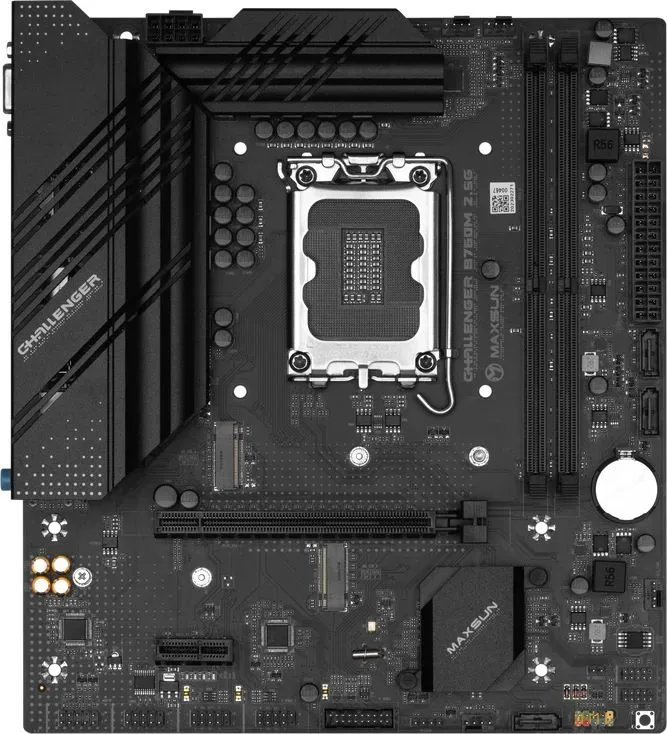 MAXSUN μητρική Challenger B760M 2.5G, 2x DDR4, s1700, USB 3.2, 2.5G LAN, M-ATX — εικόνα 3
