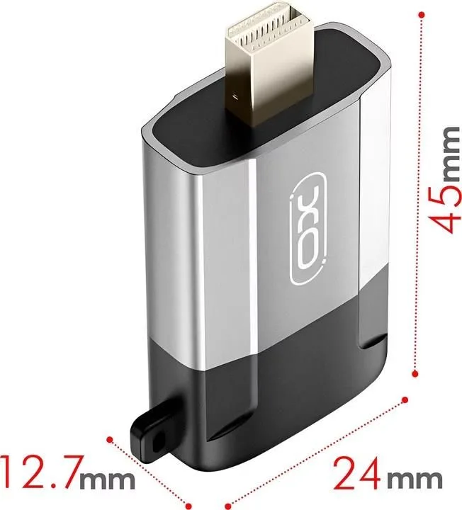 XO GB015, αντάπτορας Mini Display Port ΣΕ HDMI, γκρι — εικόνα 3